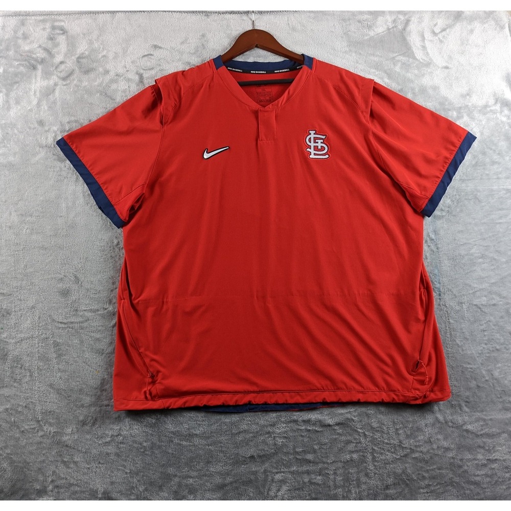 St Louis Cardinals Nike Jacket Mens 2XL Red Short Sleeve MLB Baseball Pullover